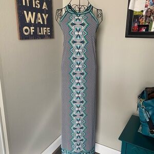 Max Studio Maxi Dress (Blue Multi-color; Size M)